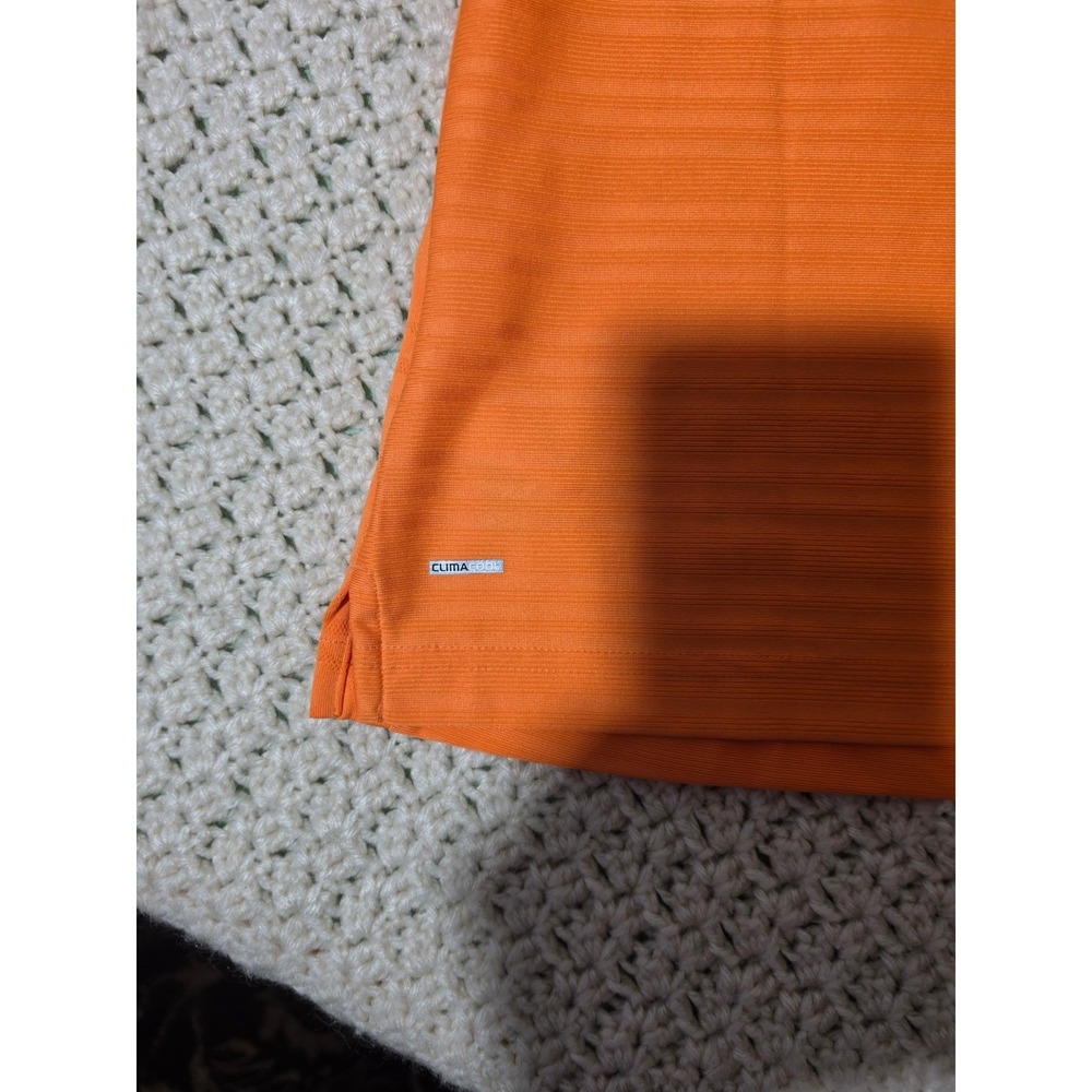 Adidas Golf Polo Shirt Women Medium Orange  Climacool Striped Performance - Picture 4 of 4